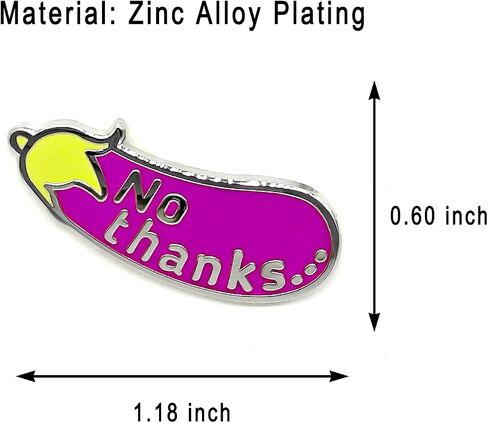 No Thanks...Aubergine Eggplant Enamel Pin - Fun Series - Enamel Lapel Pin - Plated Badge for Clothing, Bags, and Lanyards in Kuwait