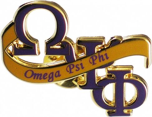Omega Psi/Ψ Phi Banner Lapel Pin [Gold - 1"T] - ID#141299 in Saudi Arabia