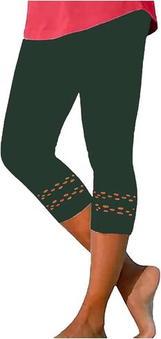 Capri Leggings for Women Elastic High Waist Cropped Yoga Pants Summer Casual Lightweight Soft Workout Lounge Capris in Kuwait