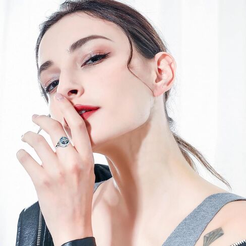Urn Ring for Ashes 925 Sterling Silver Abalone Cremation Ring Compass Jewelry Gifts for Women Men in Kuwait