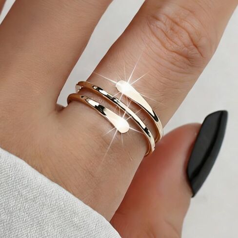 Creative Multilayer Coil Rings for Women Simple Gold Rings Daily Casual Party Trendy Rings Jewelry in Kuwait