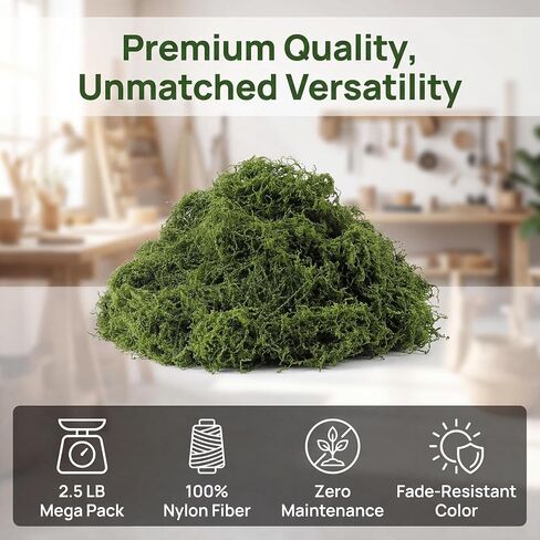 Artificial Moss 2.5LB Dark Green Craft Moss Bulk, Fake Green Moss for Crafts, Decorative Moss for Planters, Fairy Gardens, Floral Arrangements and DIY Decor in Saudi Arabia