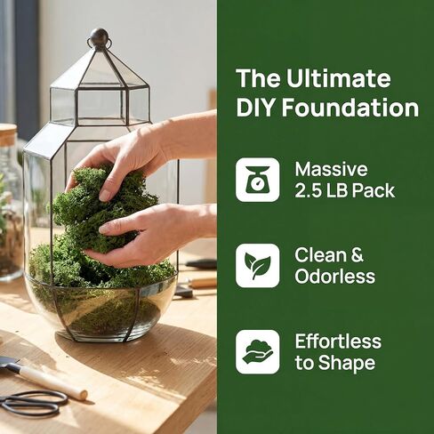 Artificial Moss 2.5LB Dark Green Craft Moss Bulk, Fake Green Moss for Crafts, Decorative Moss for Planters, Fairy Gardens, Floral Arrangements and DIY Decor in Saudi Arabia