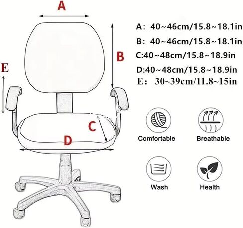 4 Pcs Office Chair Cover Set, Stretchable Chair Seat Cover with Backrest and 2 Armrest Covers, Computer Chairs Slipcovers for Desk Chairs, Office Cushion Protector for Home, Pink in Kuwait