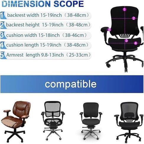 4 Pcs Office Chair Cover Set, Stretchable Chair Seat Cover with Backrest and 2 Armrest Covers, Computer Chairs Slipcovers for Desk Chairs, Office Cushion Protector for Home, Pink in Kuwait