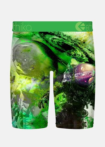 Ethika Men's Staple Boxer Brief, 4-Way Stretch with Signature Waistband, No Ride-Up Comfort - Emerald Orbit in Kuwait