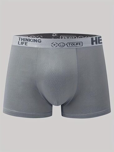 5PCS Hello Printed Men's Boxer Briefs, Breathable Underwear, Soft Stretch Boxer Briefs for Daily Wear, Ideal Gift for Men in Kuwait