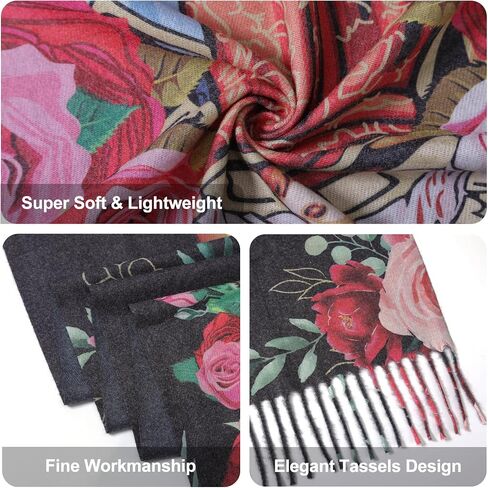 Virgen de Guadalupe Prayer Shawl Scarf Catholic Gifts For Women Mom Mexican Virgin Mary Pashmina Scarves Wrap (Rose Black Red) in Saudi Arabia