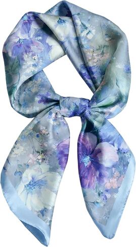 Fmeida 27.5" Square Silk-Like Satin Scarf for Women Soft Bandana with Gift Box & Card in Saudi Arabia