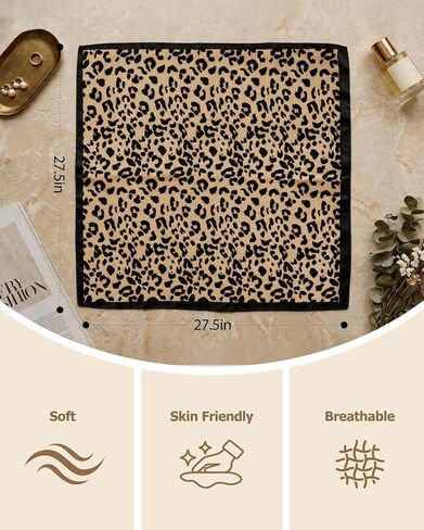 Fmeida 27.5" Square Silk-Like Satin Scarf for Women Soft Bandana with Gift Box & Card in Saudi Arabia
