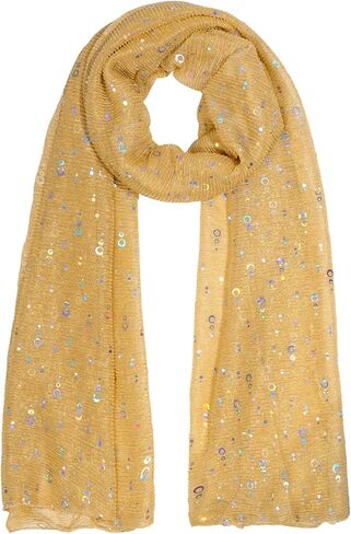 Women's Sequin Bandana Summer Mesh Scarf, Glitters Sheer Beach Shawl Wrap hijab for Evening Dresses Festival Wedding in Saudi Arabia