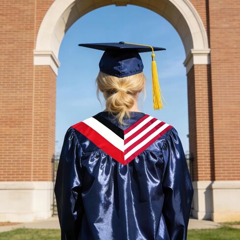 USA And Egypt Flag Graduation Stole,Satin Embroidery Graduation Sash for International Students,72 Inch Length. in Kuwait