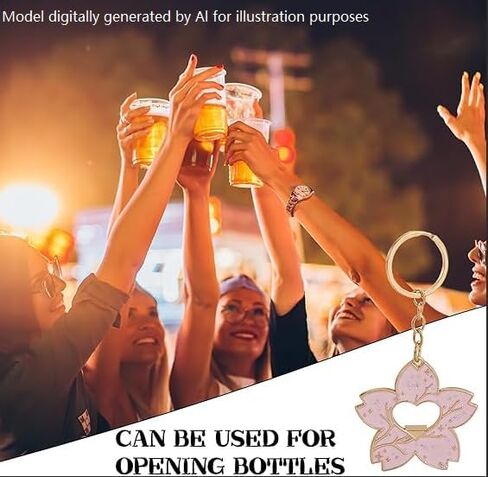 Cherry Bottle Opener Blossom Keychain, Cute Cherry Flower Blossom Keychains, Kawaii Accessories Pink Sakura Multi-Function, Trendy Funny Charm Car Key Chain Kawaii Accessories in Saudi Arabia