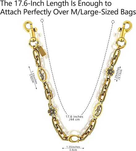 Bag Chain Charm for Handbag, Wallet Chain Charm, Golden Retro Chain Bag Charm Chains Extender Birthday Gift Chain Charms in Saudi Arabia