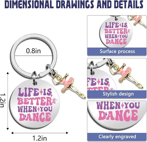 Dance Keychain Dance Gifts for Teen Girls Dance Themed Gifts for Dancers Unique Ballet Gift for Teen Girl Dancer Accessories for Girls Birthday Gift Ideas for Dancers in Saudi Arabia