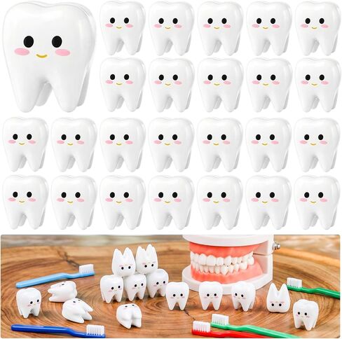 Vicenpal 40 Pcs Dental Graduation Gifts Bulk Cute Mini Resin Standable Tooth Figurine Funny Desktop Decor for Dentist Hygienist Assistant Student National Dental Care Awareness in Kuwait
