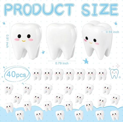 Vicenpal 40 Pcs Dental Graduation Gifts Bulk Cute Mini Resin Standable Tooth Figurine Funny Desktop Decor for Dentist Hygienist Assistant Student National Dental Care Awareness in Kuwait