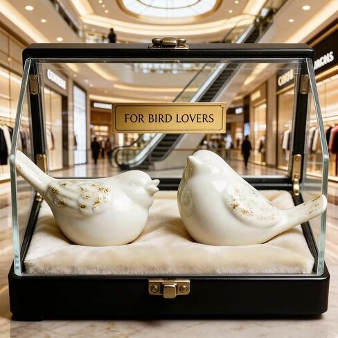 2pcs Ceramic Bird Figurines,Modern Minimalist Animal Ornament Home Decor Mini Bird Figurine Gift for Garden Desktop Display Decor in Saudi Arabia
