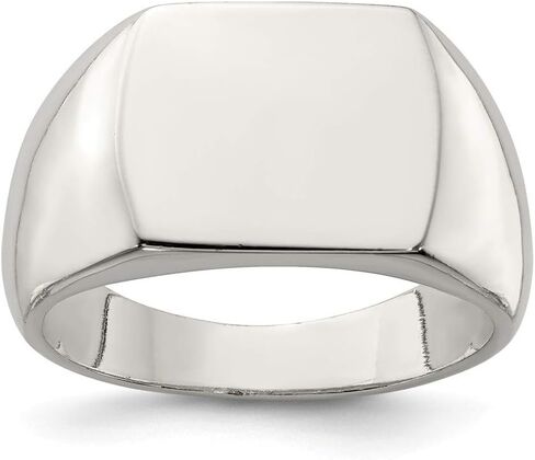 Solid 925 Sterling Silver 12x15mm Open Back Engravable Signet Ring in Kuwait