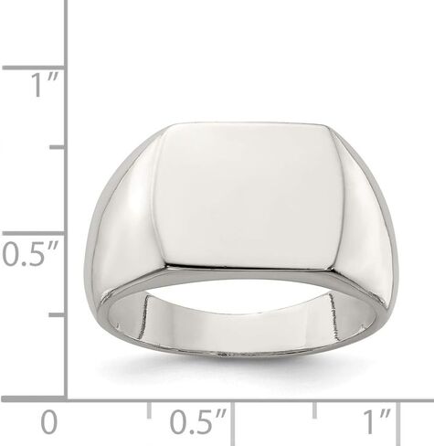 Solid 925 Sterling Silver 12x15mm Open Back Engravable Signet Ring in Kuwait