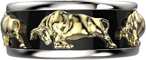 Bull Head Ring, Gold Buffalo Ring for Men, Norse Viking Bi- Ring Taurus Ring Bull Jewelry, Celtic Bull Ring Hip Hop Bull Band Ring Punk Bull Animal Ring -s in Kuwait
