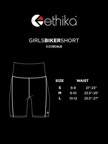 Ethika Girls Biker شورت مطاطي مع خصر عالي مناسب للعب (طريق سريع بالأشعة تحت الحمراء، M) in Kuwait