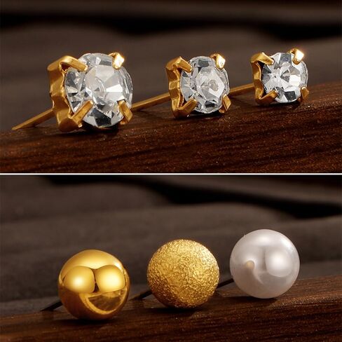 KISS WIFE Gold Plated Earrings Set for Women, Hypoallergenic Cubic Zirconia Pearl Star Ball Stud Earrings, Heart Dangle Hoop Earrings Fashion Jewelry for Daily Wear Gift in Kuwait