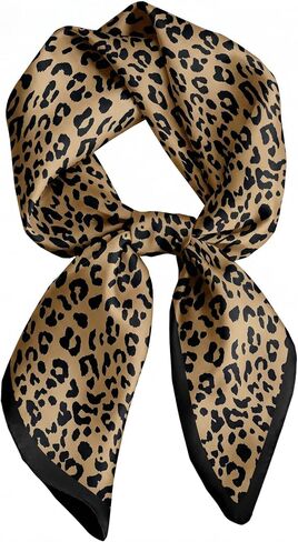 Fmeida 27.5" Square Silk-Like Satin Scarf for Women Soft Bandana with Gift Box & Card in Saudi Arabia