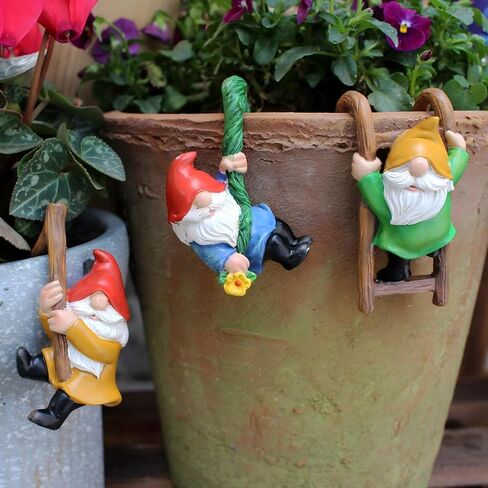 Miniature Garden Gnome Set with Campfire, 4 Piece Funny Gnome Figurines, Decorative Outdoor and Indoor Plant Pot Ornaments in Saudi Arabia