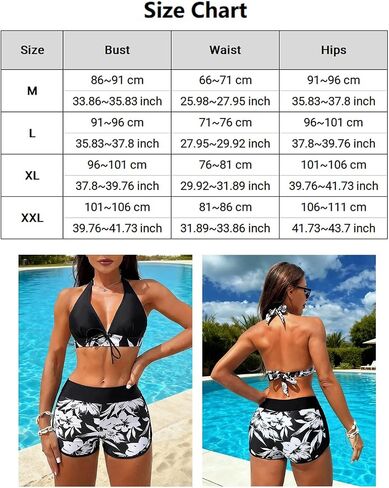 Womens Two Piece Bikini Set Halter High Waist Swimsuit Quick Dry Beach Vacation Bathing Suit in Kuwait