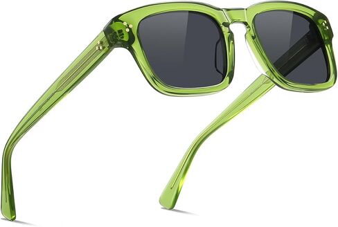 Retro Polarized Sunglasses for Men, UV400 Protection & Handmade Acetate Frame, Classic Rectangular Design in Saudi Arabia