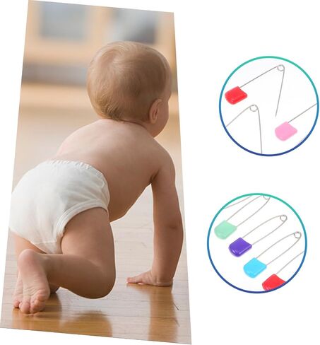 imikeya 100pcs طفل حفاضات السلامة دبابيس حفاضات زخرفية طفل حفاضات صغيرة دبوس القماش دبوس أمان الطفل دبابيس السلامة دبوس للأطفال للأطفال in Kuwait