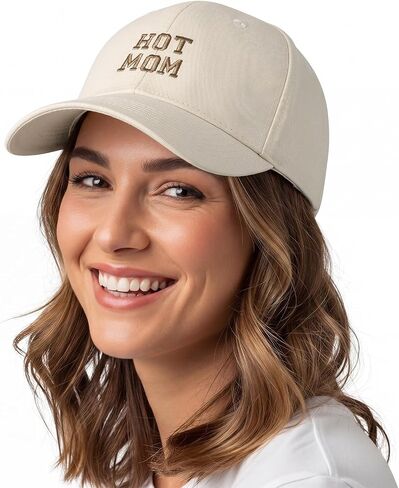 Hercicy Hot Mom Hat قبعة بيسبول بيج للأمهات المضحكات قبعة عالية على شكل ذيل حصان تصميم بسيط لهدايا الأم الجديدة هدية عيد الميلاد in Kuwait