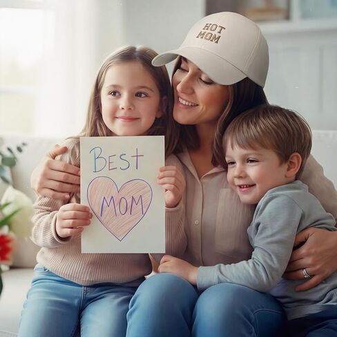 Hercicy Hot Mom Hat قبعة بيسبول بيج للأمهات المضحكات قبعة عالية على شكل ذيل حصان تصميم بسيط لهدايا الأم الجديدة هدية عيد الميلاد in Kuwait