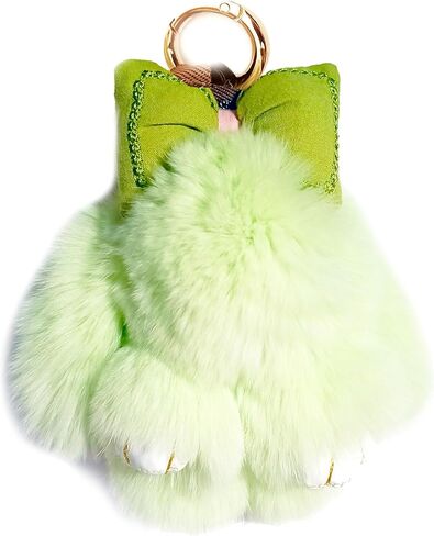 Real Fox Furs/Rabbit Furs/Fluffy Faux Furs Keychain Bag Charm/Pendant/Keychain Decoration for Women Accessories in Saudi Arabia
