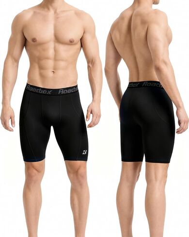 Roadbox Men’s Compression Shorts, Spandex Athletic Running Shorts, Performance Workout Underwear for Sports Basketball in Saudi Arabia