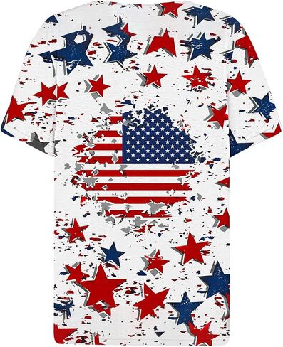 Patriotic Shirts for Women Short Sleeve Henley V Neck 250th T Shirts 4Th of July Tops USA Flag Star Stripe Tee Tops in Kuwait