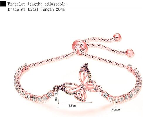 Butterflies Bracelet Gifts for Mothers Day,Tennis Bracelet With Sparkling Cubic Zirconia,Gifts for Women Mom Wife in Saudi Arabia