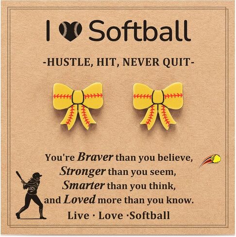 Jeka Softball Earrings for Girls Stuff Accessories Sports Jewelry Ages 8-12 12-14 Teen Girl Team Women Mom Coach Player Tween in Saudi Arabia