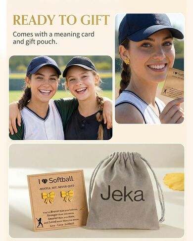 Jeka Softball Earrings for Girls Stuff Accessories Sports Jewelry Ages 8-12 12-14 Teen Girl Team Women Mom Coach Player Tween in Saudi Arabia