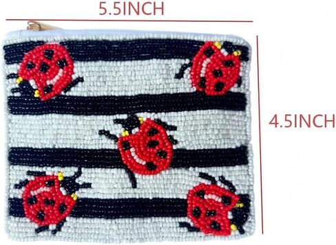 Ladies Beetle Themed Beaded Coin Purse in Kuwait