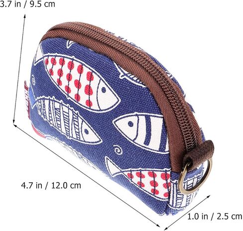 Japanese Coin Pouch Small Change Purse Cute Shell Design Cotton Fabric Coin Organizer for Women Everyday Carry Tiny Makeup Bag in Saudi Arabia