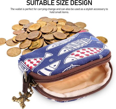 Japanese Coin Pouch Small Change Purse Cute Shell Design Cotton Fabric Coin Organizer for Women Everyday Carry Tiny Makeup Bag in Saudi Arabia