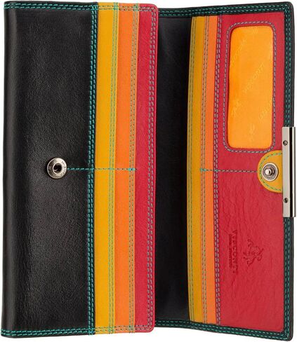 VISCONTI RIO 11 Ladies Large Soft Leather Wallet Purse Clutch (Black/Rhuba) in Kuwait