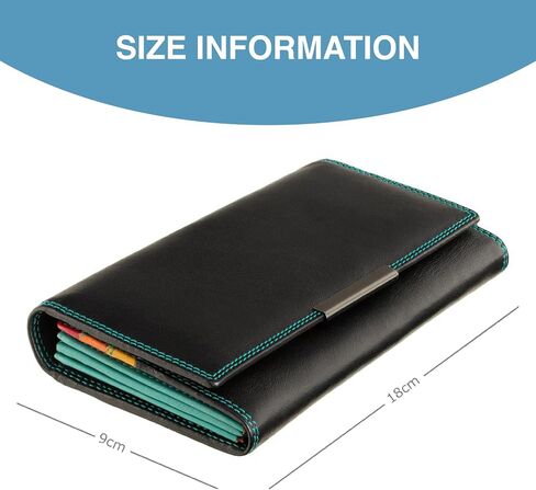 VISCONTI RIO 11 Ladies Large Soft Leather Wallet Purse Clutch (Black/Rhuba) in Kuwait