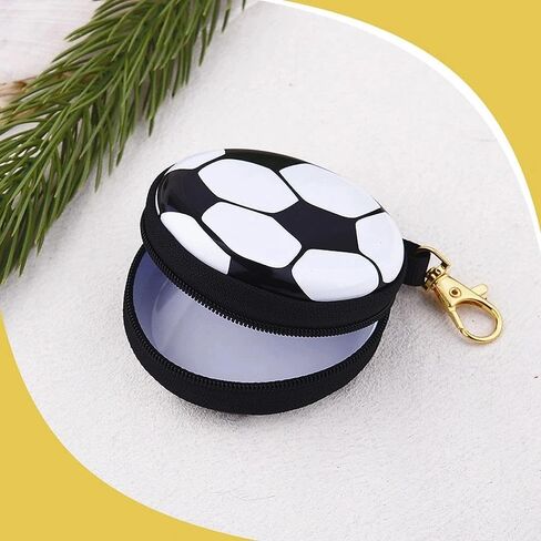 Soccer Ball Shaped Coin Purse with Keychain Mini Soccer Themed Wallet for Coins Cash Keys Sports Fan Players Accessory for Football Birthday Christmas Party Decoration in Kuwait