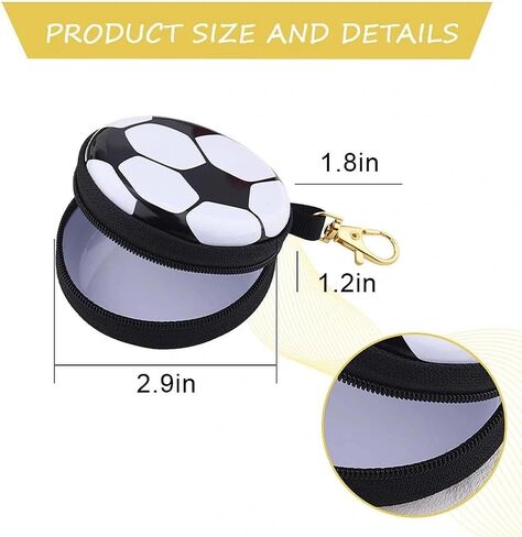 Soccer Ball Shaped Coin Purse with Keychain Mini Soccer Themed Wallet for Coins Cash Keys Sports Fan Players Accessory for Football Birthday Christmas Party Decoration in Kuwait
