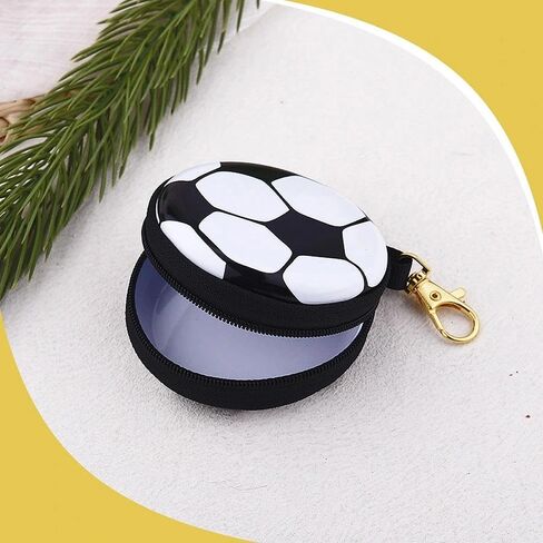 Soccer Ball Shaped Coin Purse with Keychain Mini Soccer Themed Wallet for Coins Cash Keys Sports Fan Players Accessory for Football Birthday Christmas Party Decoration in Kuwait