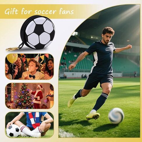 Soccer Ball Shaped Coin Purse with Keychain Mini Soccer Themed Wallet for Coins Cash Keys Sports Fan Players Accessory for Football Birthday Christmas Party Decoration in Kuwait