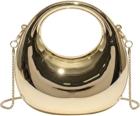 Acrylic Moon Purse for Women Easy-Open Closure Evening Clutch Handbag Small Crossbody Bag for Wedding Party Prom in Kuwait